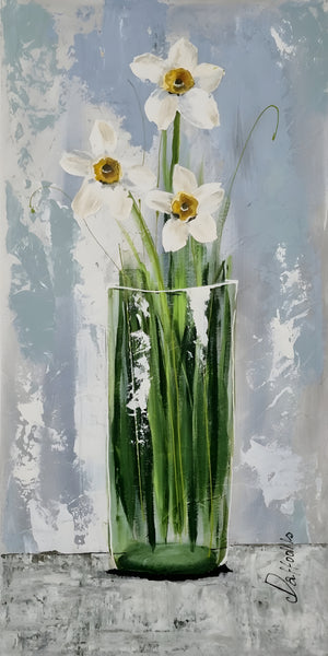 Vase with Daffodils – Textured Floral Painting