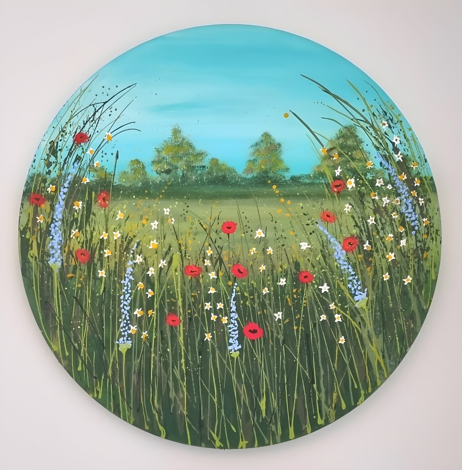 Poppy Field in Kent – Textured Floral Meadow Painting