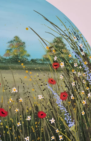 Poppy Field in Kent – Textured Floral Meadow Painting