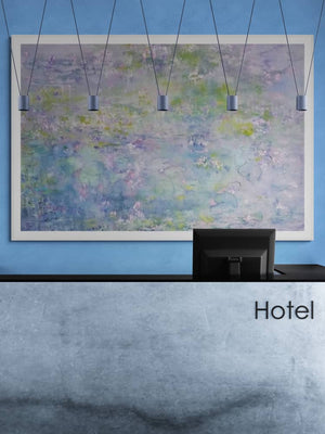 Pale Blue Waterlilies Original Painting by Lesley Blackburn