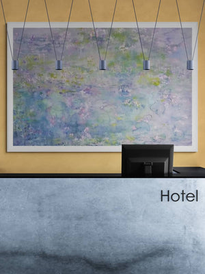 Pale Blue Waterlilies Original Painting by Lesley Blackburn