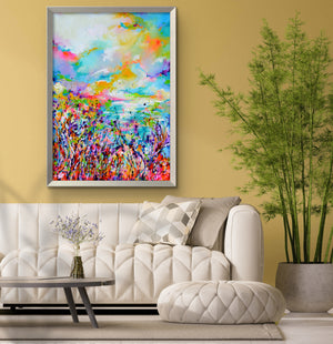 Seascape Landscape Painting Windy Shore