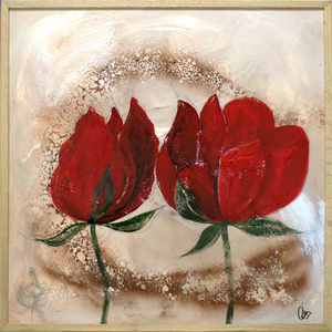 Abstract Roses (2025) Acrylic painting by Edelgard Schroer