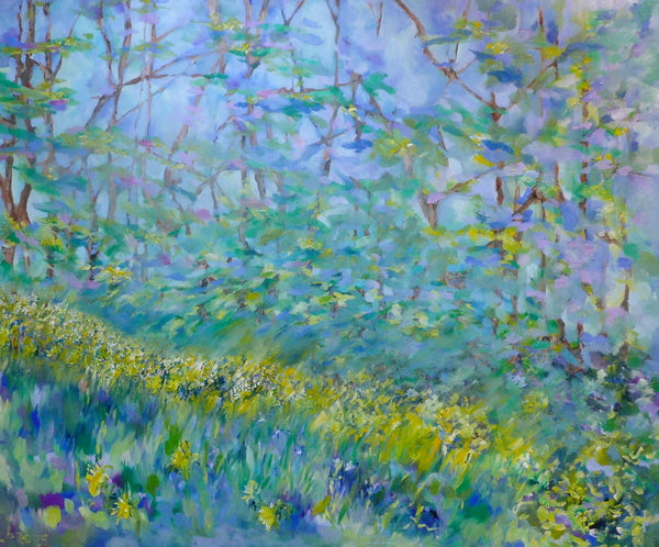 Bluebells Original Oil Painting by Lesley Blackburn