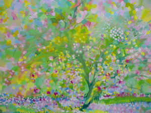 Cherry Blossom Lane Original Oil Painting by LesleyBlackburn