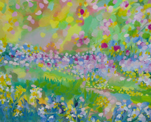 Cherry Blossom Lane Original Oil Painting by LesleyBlackburn