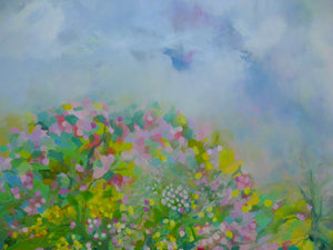 Cherry Blossom Lane Original Oil Painting by LesleyBlackburn