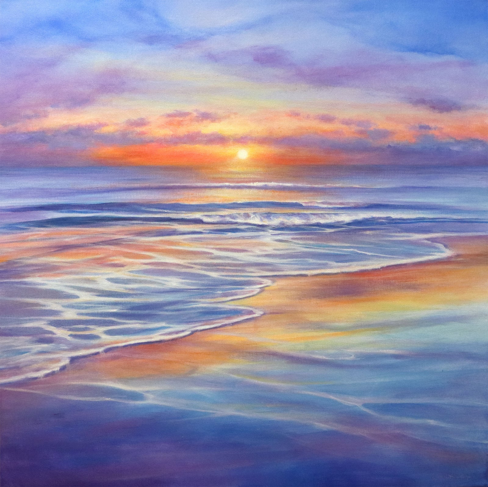 Evening Tides Art Impressionist Seascape Painting