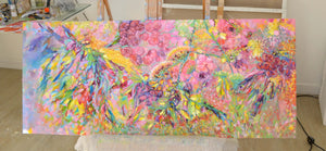 Gardenia Dramatic Large Floral Palette Knife Painting