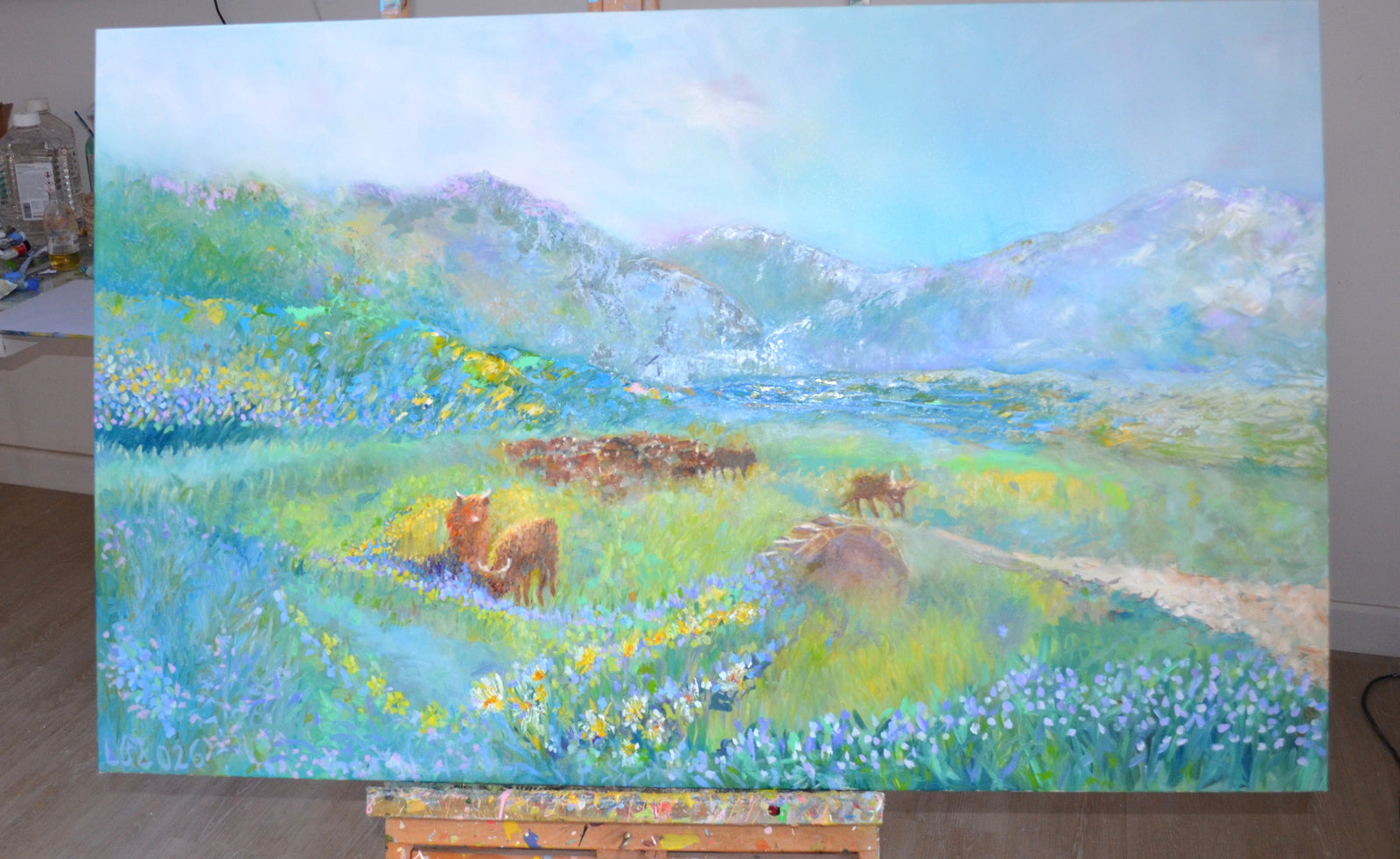 Highlanders on the Loch Scottish Highland Landscape