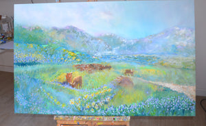 Highlanders on the Loch Scottish Highland Landscape