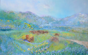 Highlanders on the Loch Scottish Highland Landscape