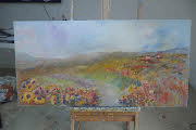 Autumn Flowers Original Impressionistic Oil Painting – Oil on Canvas