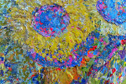 Van Gogh Sunflowers Mixed Media Painting by Lesley Blackburn