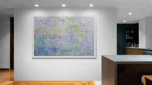 Pale Blue Waterlilies Original Painting by Lesley Blackburn