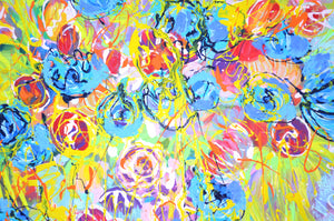 Lilac Bouquet Abstract Floral Original Mixed Media Painting