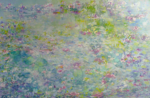 Pale Blue Waterlilies Original Painting by Lesley Blackburn