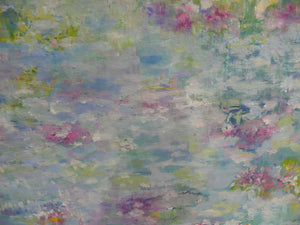 Pale Blue Waterlilies Original Painting by Lesley Blackburn