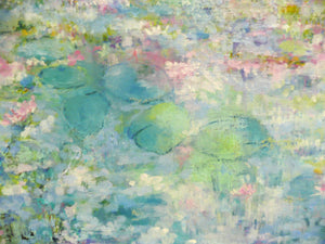 Pale Blue Waterlilies Original Painting by Lesley Blackburn