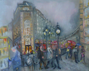 Piccadilly Circus Original Impressionistic London Painting