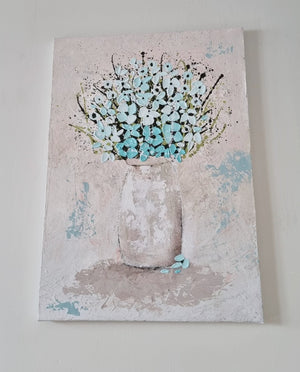 Turquoise Dream – Textured Floral Painting