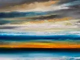 Song To The Siren Abstract Seascape Sunset Painting