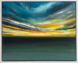 Goodnight From Dungeness Abstract Seascape Sunset Painting