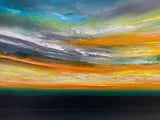 Goodnight From Dungeness Abstract Seascape Sunset Painting