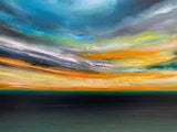 Goodnight From Dungeness Abstract Seascape Sunset Painting