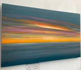Lighting Up the Silver Abstract Seascape Sunset Painting