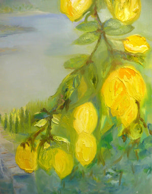 Santa Caterina Lemons Original Oil Painting  Amalfi Coast