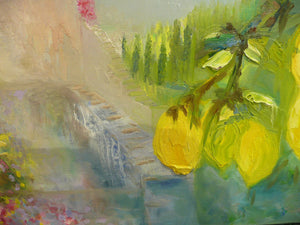 Santa Caterina Lemons Original Oil Painting  Amalfi Coast