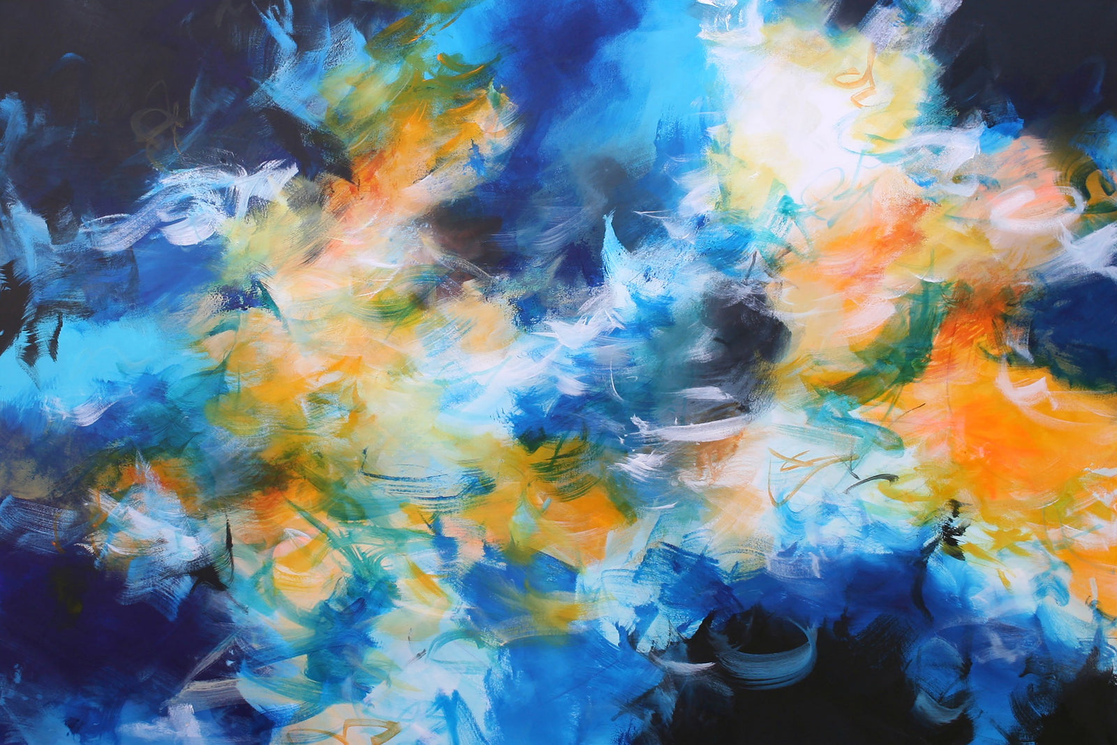 Skylarks and Buttercups Original Large Abstract Painting