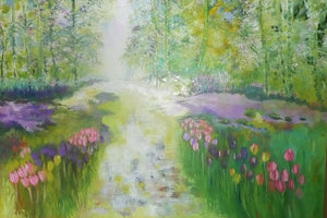 The Tulip Fields Large Scale Impressionistic Oil Painting